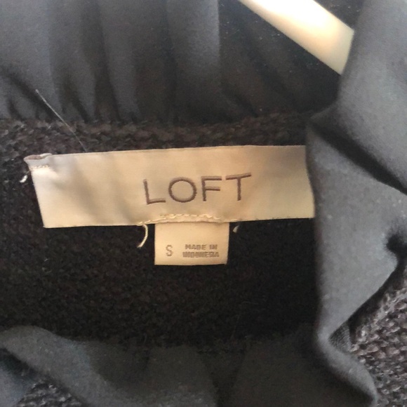 LOFT mixed media black top - Picture 6 of 6